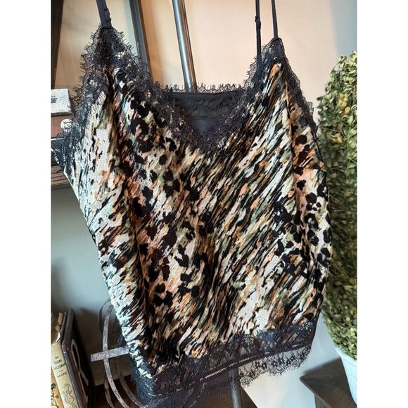 Le Superbe Velvet Underground Cami Velvet Leopard Womens Size 10 - Picture 6 of 9